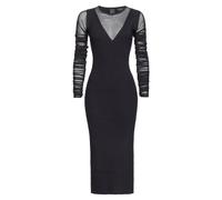 Slim-fit Knit Dress with Tulle Insert- female- PINKO- Party Dresses- Black- M- Dresses M