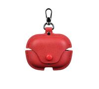 Slim Fit Leather Shock-Absorbing Headphone Earphone Cover Accessories with Keychain Case for Huawei FreeBuds SE 4 ANC-Red