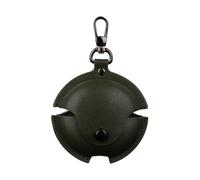 Slim Fit Leather Shock-Absorbing Headphone Earphone Cover Accessories with Keychain Case for Huawei FreeBuds 7i-Dark Green