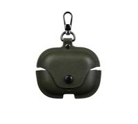 Slim Fit Leather Shock-Absorbing Headphone Earphone Cover Accessories with Keychain Case for Huawei FreeBuds SE 4 ANC-Dark Green