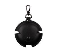 Slim Fit Leather Shock-Absorbing Headphone Earphone Cover Accessories with Keychain Case for Huawei FreeBuds 7i-Black