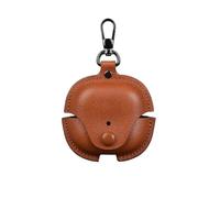 Slim Fit Leather Shock-Absorbing Headphone Earphone Cover Accessories with Keychain Case for Huawei FreeClip 2-Brown