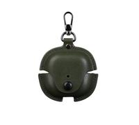 Slim Fit Leather Shock-Absorbing Headphone Earphone Cover Accessories with Keychain Case for Huawei FreeClip 2-Dark Green