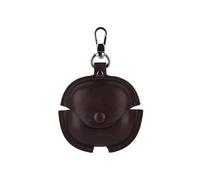 Slim Fit Leather Shock-Absorbing Headphone Earphone Cover Accessories with Keychain Case for Redmi Buds 8 Lite-Dark Brown