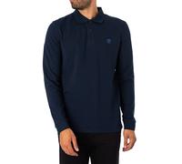 Slim Fit Longsleeved Embroidered Logo Polo Shirt Navy S