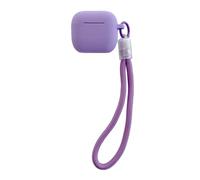 Slim Fit Purple Case for AirPods 4, Shock-Absorbing Headphone Case Cover with WristStrap Accessories