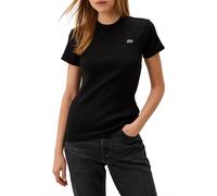 Slim Fit Ribbed Cotton T-Shirt - female - Lacoste - T-Shirts - Black - 4XS - Tops 4XS