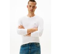 Slim Fit Stretch T-Shirt with Long Sleeves White
