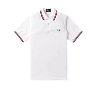 Slim Fit Twin Tipped Polo, male, Fred Perry, Polo Shirts, White, 2XL, Tops 2XL