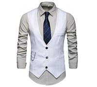 Slim Fit Waistcoats For Men: Formal Vest Men - Men'S V Neck Button Waistcoat Business Formal Waistcoat For Wedding Slim Fit Sleeveless Suit Vest With Pockets Men'S V-Neck Suit Vests