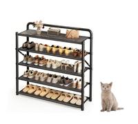 Slim Folding Shoe Rack Space Saving Storage nizer for Entryway & Hallway 50 90cm Long & 27cm Deep Black (5T 90x86cm 35.4x33.9in)