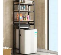 Slim Freestanding Bathroom Shelf Thickened Board Space-Saving 3-Tier Laundry Stand Toilet nizer Washing Machine Rack - Black