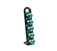 Slim Freestanding Coffee Capsule Holder, Compatible with Nespresso®, Holds 5-6 Pods, 19.2 x 4 x 5.8cm, Black, Plastic