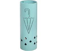 Slim Freestanding Umbrella Stand, Modern Round Hollowed Out Umbrella Holder with 3 Hooks, for Small Space/Corner/Entryway (Color : Blue)