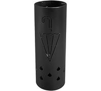Slim Freestanding Umbrella Stand, Modern Round Hollowed Out Umbrella Holder with 3 Hooks, for Small Space/Corner/Entryway (Color : Black)