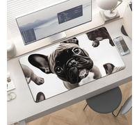 Slim French Bulldog Desk Mat for Keyboard and Mouse 24x12 Inch Gaming Mouse Pad Protector Non-Slip Rubber Base Portable Deskpad for Office/Gaming/Remote Work Desktop Accessories Decor