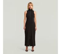 Slim Full Zip Dress - Black - Women M