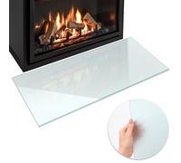 Slim Glass Hearth Panel 125x50 cm Frosted Clear Protector For Wood Burning Stove