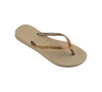 Slim Glitter II Flip Flops in Sand & Golden