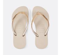 Slim Glitter II Flip Flops metallic beige