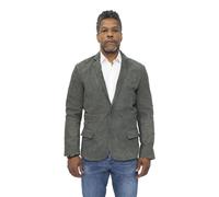 Slim Goat Suede Italian Blazer Jacket-Alexandria Infinity Leather Grey S