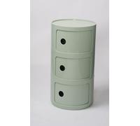 Slim Green Round Bedside Table | 3-Tier Nightstand & Corner Console | Small Bedroom Storage Cabinet | Versatile Bathroom & Living Room Furniture