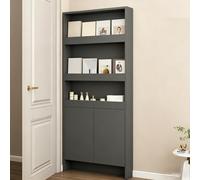 Slim Hidden Door Bookshelf, Over Door Storage Cabinet, Space-Saving Bookcase for Children's Room, Bedroom, 4-Tier