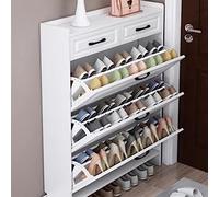 Slim Hidden Shoe Cabinet- Freestanding Rack with Tipping Bucket Door - Keep Shoes nized & Clutter-Free -& Convenient Sto Solut for Living Room