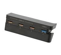 SLIM HIGH SPEED 4 PORT USB -HUB Loader for Games Console, Adjustment for 4 Thin Accessories, Black ABS Material