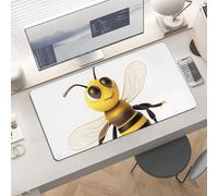 Slim Honey Bee Desk Mat for Keyboard and Mouse 24x12 Inch Gaming Mouse Pad Protector Non-Slip Rubber Base Portable Deskpad for Office/Gaming/Remote Work Desktop Accessories Decor
