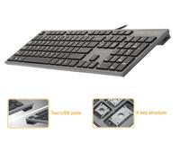 Slim Hub Ultra Thin Wired Computer Keyboard KV-300H A4 Tech for Fast Typing