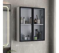 Slim Ivy Wood Bathroom Wall Cabinet with Mirror | Space-Saving Wall-Mounted | Stylish Toilet & Kitchen Storage with Doors | Compact Shelving Solution