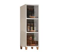 Slim Kitchen Storage Cabinet Free-Standing Plastic with 2-5 Shelves Space-Saving Slim Design (49x32x94cm) for Efficient Kitchen Storage Solutions