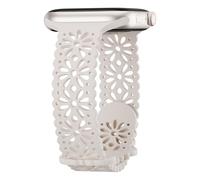 Slim Lace Hollow-out Silicone Bands Compatible with Apple watch Band for Women 38mm 40mm 41mm 42mm 44mm 45mm 46mm 49mm, Soft Thin Floral Engraved Strap for iWatch Series 10 9 8 7 6 5 4 3 2 1 SE Ultra