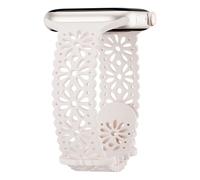 Slim Lace Hollow-out Silicone Bands Compatible with Apple watch Band for Women 38mm 40mm 41mm 42mm 44mm 45mm 46mm 49mm, Soft Thin Floral Engraved Strap for iWatch Series 10 9 8 7 6 5 4 3 2 1 SE Ultra