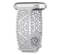 Slim Lace Hollow-out Silicone Bands Compatible with Apple watch Band for Women 38mm 40mm 41mm 42mm 44mm 45mm 46mm 49mm, Soft Thin Floral Engraved Strap for iWatch Series 11 10 9 8 7 6 5 4 3 SE Ultra