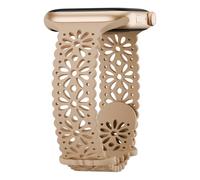Slim Lace Hollow-out Silicone Bands Compatible with Apple watch Band for Women 38mm 40mm 41mm 42mm 44mm 45mm 46mm 49mm, Soft Thin Floral Engraved Strap for iWatch Series 10 9 8 7 6 5 4 3 2 1 SE Ultra