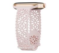 Slim Lace Hollow-out Silicone Bands Compatible with Apple watch Band for Women 38mm 40mm 41mm 42mm 44mm 45mm 46mm 49mm, Soft Thin Floral Engraved Strap for iWatch Series 10 9 8 7 6 5 4 3 2 1 SE Ultra