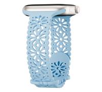 Slim Lace Hollow-out Silicone Bands Compatible with Apple watch Band for Women 38mm 40mm 41mm 42mm 44mm 45mm 46mm 49mm, Soft Thin Floral Engraved Strap for iWatch Series 10 9 8 7 6 5 4 3 2 1 SE Ultra