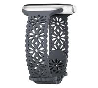 Slim Lace Hollow-out Silicone Bands Compatible with watch Band for Women 38mm 40mm 41mm 42mm 44mm 45mm 46mm 49mm, Soft Thin Floral Engraved Strap for iWatch Series 11 10 9 8 7 6 5 4 3 SE Ultra