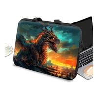 Slim Laptop Case Sleeve 11-12 inch with Handle and Zipper, Tablet Carrying Case Messenger Bag Portable Tote Bag for Men Women, Huge Fire Dragon