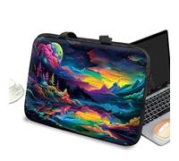 Slim Laptop Sleeve Carrying Case 15 inch with Handle and Zipper, Tablet Case Laptop Cover Briefcase Portable Tote Bag for Men Women, Lake of Secrets
