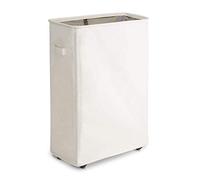 Slim Laundry Basket with Wheels, Folding Rectangular Waterproof Laundry Basket with Feet beige