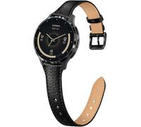 Slim Leather 18mm Band Compatible with Garmin Venu 3S Watch Bands/Venu 4 41mm/Venu 2S, Lychee Grain Thin Soft Narrow Bracelet Straps for Forerunner 265S/255S Music Wristband Replacement Women