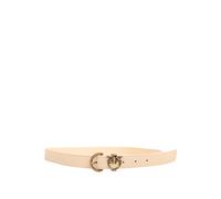 Slim Leather Belt Love Birds Diamond - female - PINKO - Belts - White - M - Accessories M