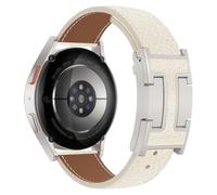 Slim Leather Strap Compatible for Samsung Galaxy Watch 7/6/5/4/FE 40mm 44mm/Watch 6 Classic 47 mm 43 mm/4 Classic 42 mm 46 mm/5 Pro 45 mm, 20mm H-shaped Magnetic Buckle Replacement Band for Men Women