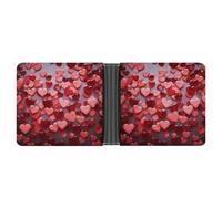 Slim Leather Wallet for Men - St Basil Cathedral Red Square In Moscow Bifold Credit Card Holder with Money Clip & 6 ID Window, Hearts, One Size, Modern