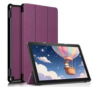 Slim Lightweight Trifold Stand Case for 10 inch Tablets, TOKILO Stand Hard Back Shell Smart Cover with Auto Wake/Sleep Un Fit for LG10 Tablet, Purple
