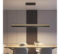 Slim Linear Chandelier for Dining, Kitchen, Living Room - Black LED Pendant Light Fixture