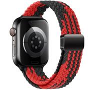 Slim Magnetic Braided Bands Compatible with Apple Watch Band 38mm 40mm 41mm 42mm 44mm 45mm 46mm 49mm,Thin Stretchy Women Soft Nylon Sport Loop Strap for iWatch Ultra 2/1 Series 10 9 8 7 6 SE 5 4 3 2 1